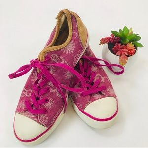 UGG Pink Leather Trim Sneakers